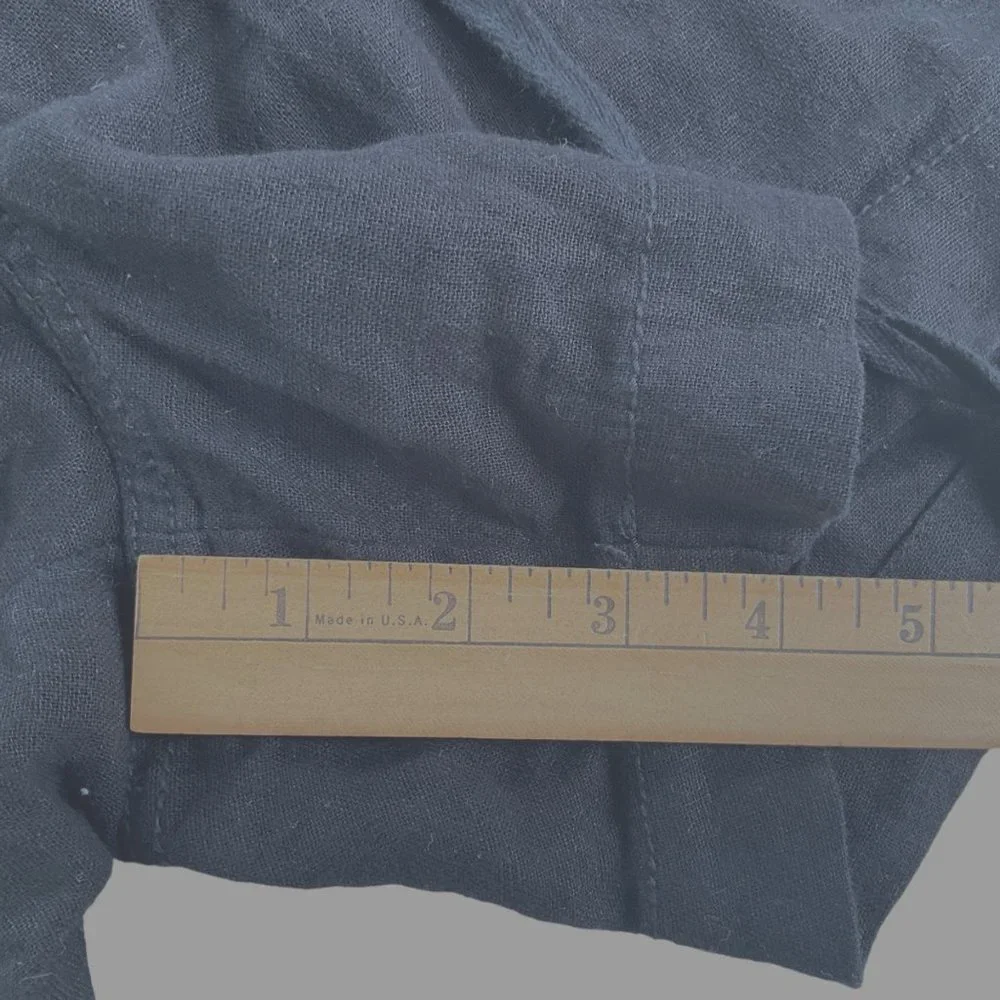 Old Navy Linen Rayon Blend Black Shorts Size 10 Zip Up With Tie‎